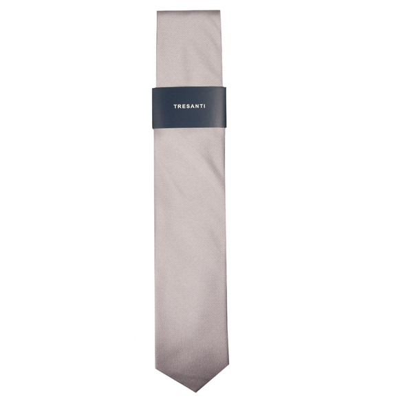 Tresanti Mens Silver Classic Ribbed Tie main image