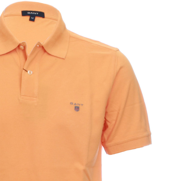 Gant Mens Orange Gant Orange Solid Pique SS Rugger Polo main image