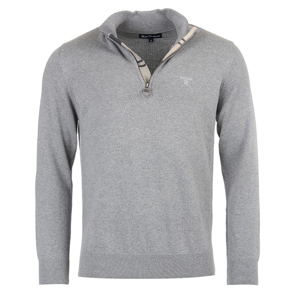 Barbour Lifestyle Mens Grey Cotton Half Zip Jumper main image