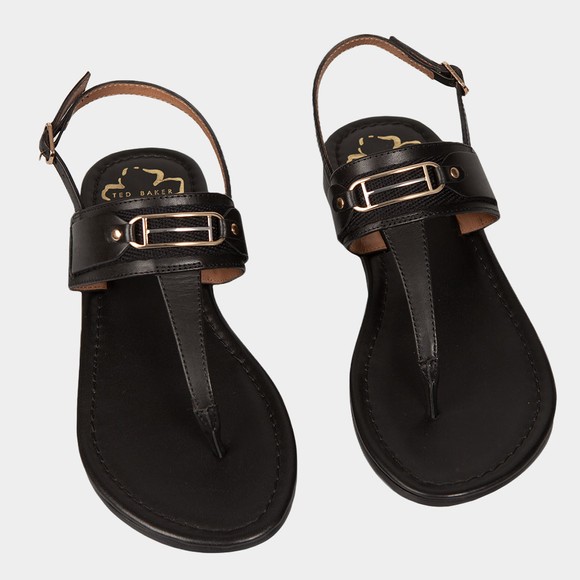 Ted Baker Womens Black Jazmiah Leather Toe Post Flat Sandal main image