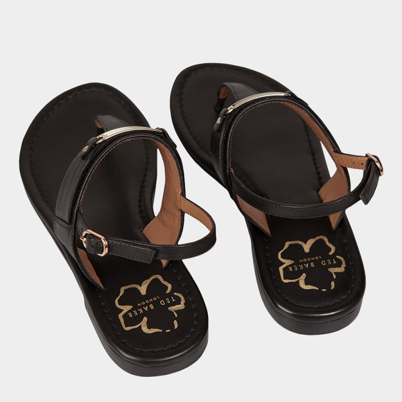 Ted Baker Womens Black Jazmiah Leather Toe Post Flat Sandal main image