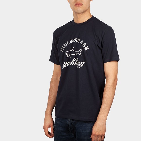 Paul & Shark Mens Blue Large Reflective Logo T Shirt #2
