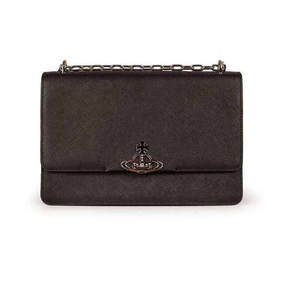 Vivienne Westwood Womens Black Debbie Large Bag With Flap #1