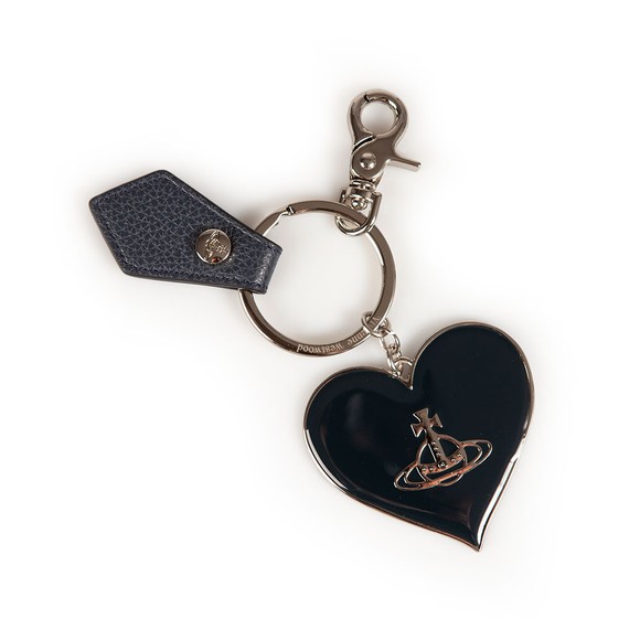 Vivienne Westwood Womens Blue Jordan Mirror Heart Orb Keyring main image