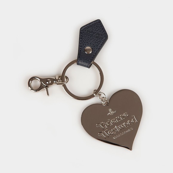 Vivienne Westwood Womens Blue Jordan Mirror Heart Orb Keyring main image