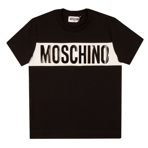 Moschino Boys Black Block Logo T Shirt main image