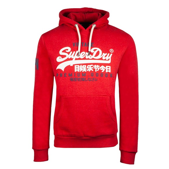 Superdry Mens Red Vintage Logo Classic Hoodie main image