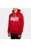 Superdry Mens Red Vintage Logo Classic Hoodie