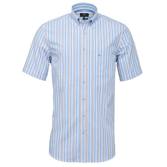Fynch Hatton Mens Blue S/S Stripe Shirt main image