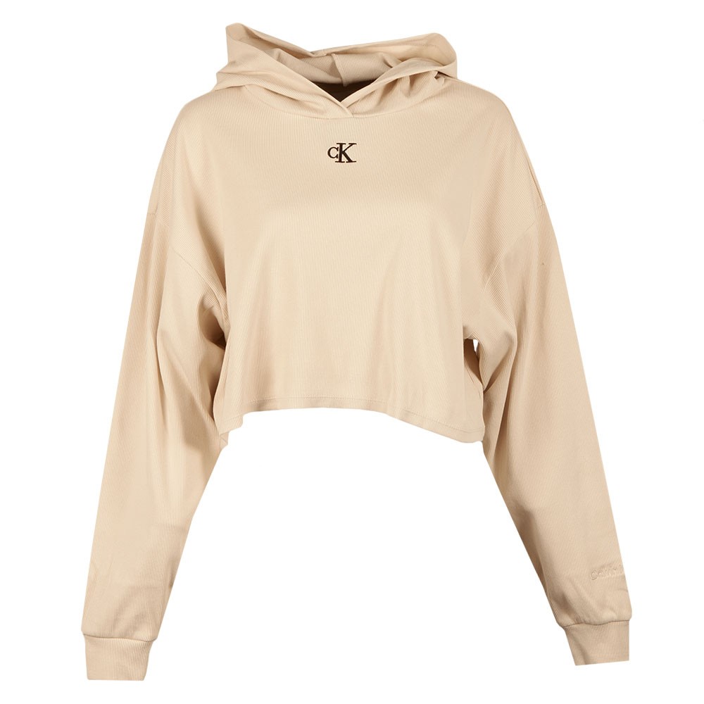Cropped Hoodie Calvin Klein Jeans Hoodie Women's Womens Rib