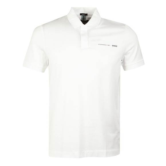 BOSS Mens White Porsche Phillipson 160 Polo Shirt #1