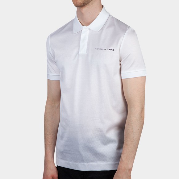 BOSS Mens White Porsche Phillipson 160 Polo Shirt #2
