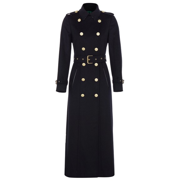 Holland Cooper Womens Black Full Length Marlborough Coat #1