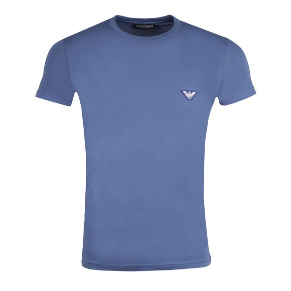 Emporio Armani Mens Blue Eagle Badge Crew T Shirt main image