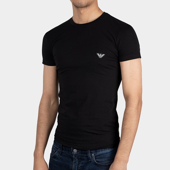 Emporio Armani Mens Black Eagle Badge Crew T Shirt main image