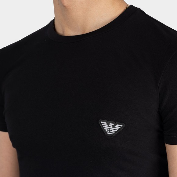 Emporio Armani Mens Black Eagle Badge Crew T Shirt main image