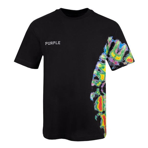Purple Brand Mens Black Multi Jersey Tie Dye T-Shirt #1