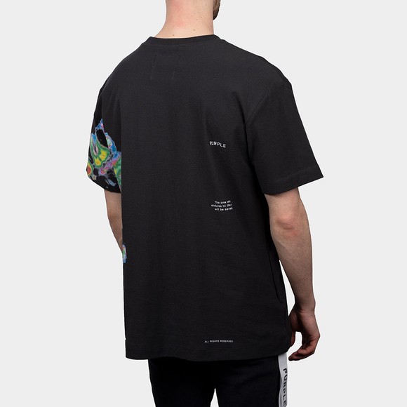 Purple Brand Mens Black Multi Jersey Tie Dye T-Shirt #4