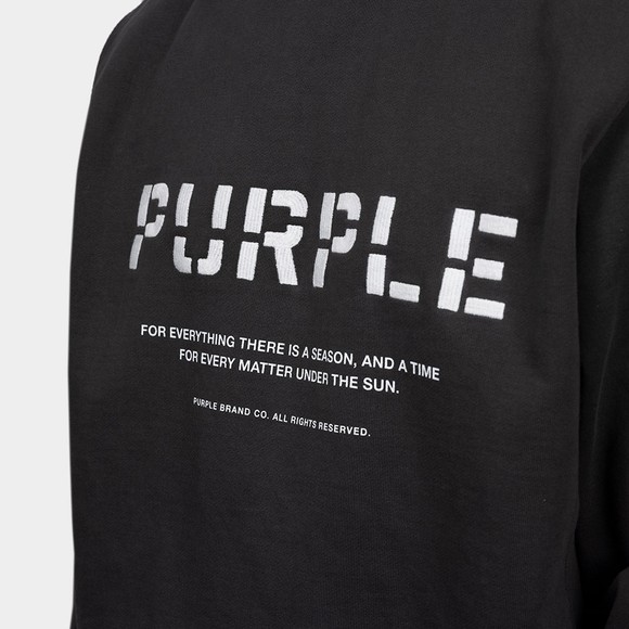 Purple Brand Mens Black Embroidered Stencil Logo Sweatshirt #3