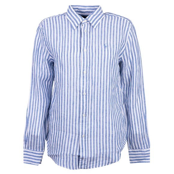 Polo Ralph Lauren Womens Blue Relaxed Fit Long Sleeve Stripe Shirt main image