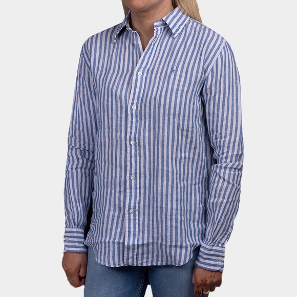 Polo Ralph Lauren Womens Blue Relaxed Fit Long Sleeve Stripe Shirt main image