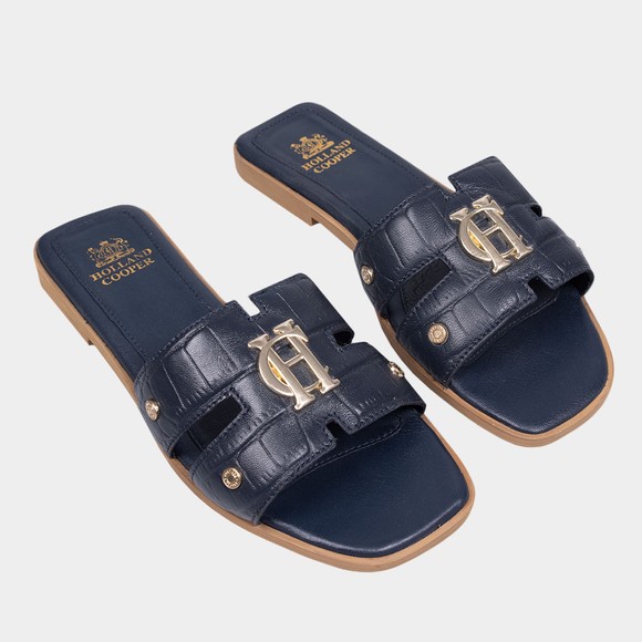 Holland Cooper Womens Blue Monogram Slides #2