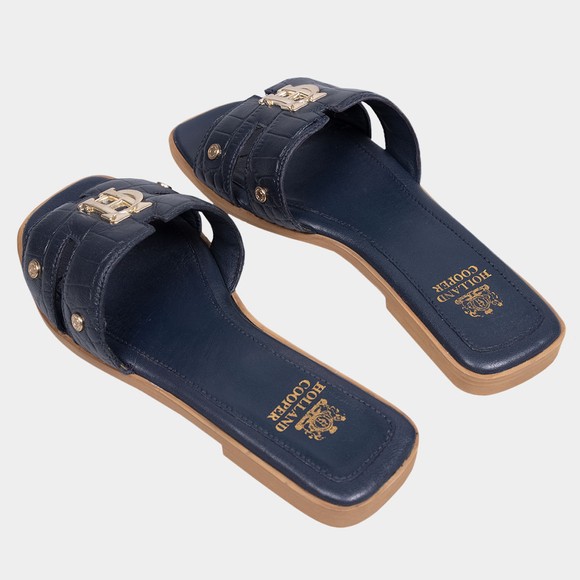 Holland Cooper Womens Blue Monogram Slides #3