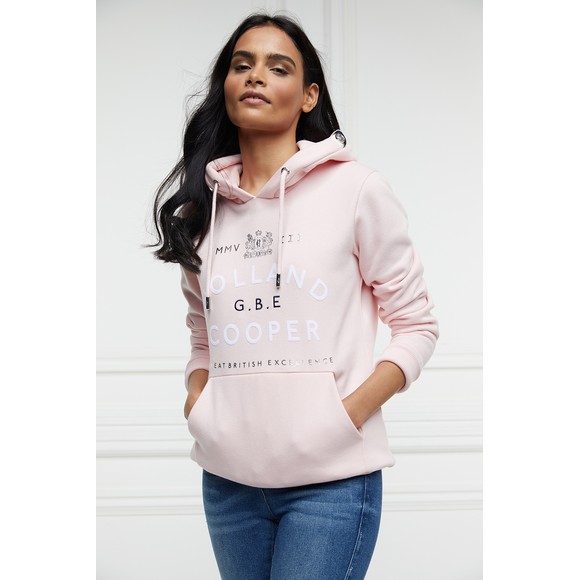 Holland Cooper Womens Pink GBE Flock Logo Hoody #2