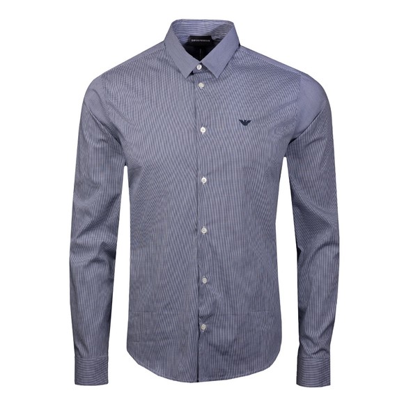 Emporio Armani Mens Blue 8N1C09 Mini Gingham Shirt main image