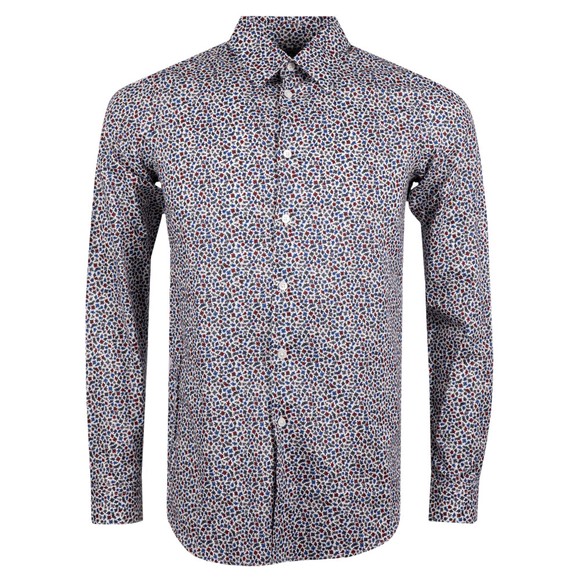 PS Paul Smith Mens White Tailored Fit Flower Pattern Shirt main image