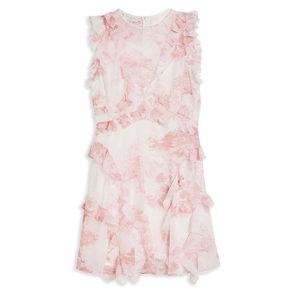 Ted Baker Womens Pink Kenedi Sleeveless Waterfall Mini Dress #1