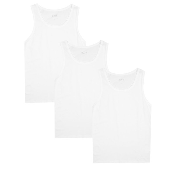 BOSS Mens White Tank Top 3 Pack #1