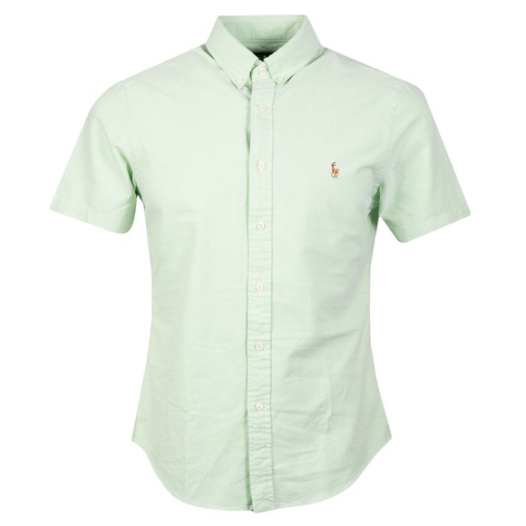 Polo Ralph Lauren Mens Green Slim Fit Short Sleeve Oxford Shirt main image