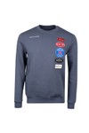 Mercier Mens Blue Hybrid Badge Crew Sweatshirt