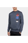 Mercier Mens Blue Hybrid Badge Crew Sweatshirt