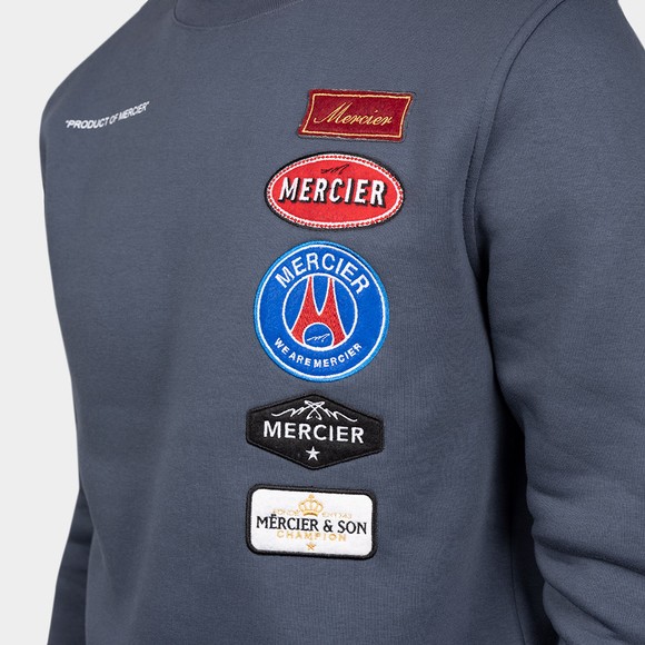 Mercier Mens Blue Hybrid Badge Crew Sweatshirt main image