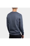 Mercier Mens Blue Hybrid Badge Crew Sweatshirt