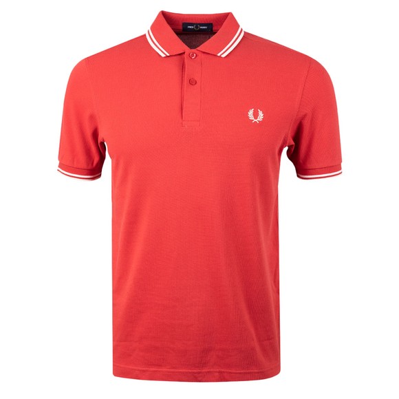 Fred Perry Mens Red Twin Tipped Polo Shirt #1