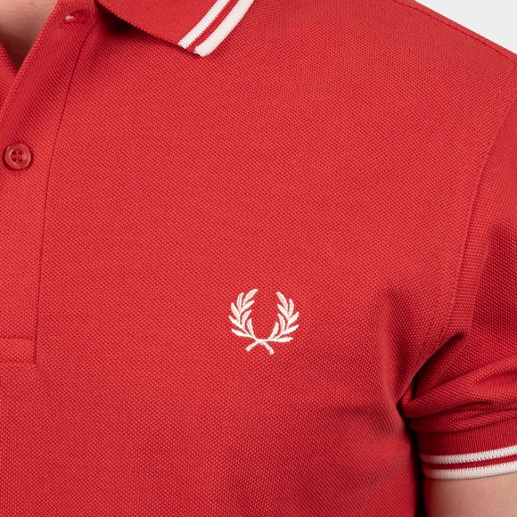 Fred Perry Mens Red Twin Tipped Polo Shirt #3