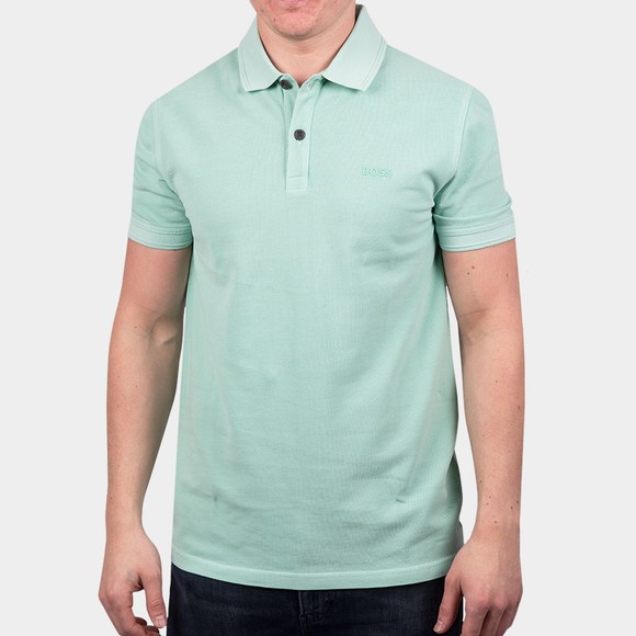 BOSS Mens Green Casual Prime Washed Look Polo Shirt #2