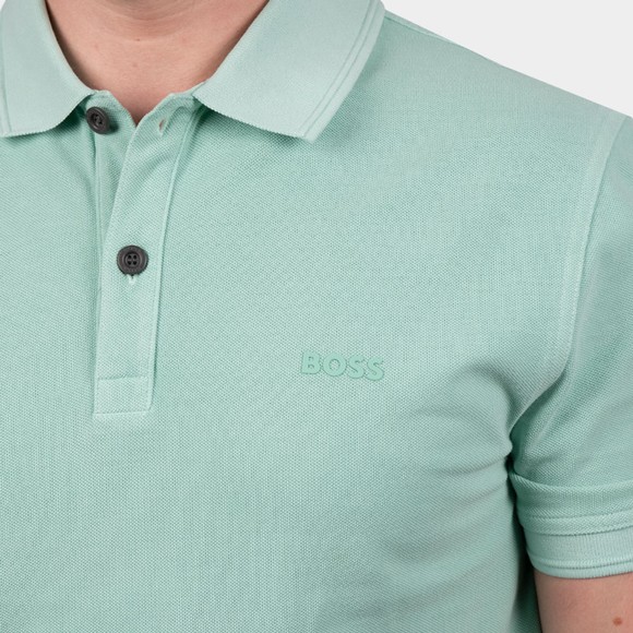 BOSS Mens Green Casual Prime Washed Look Polo Shirt #3