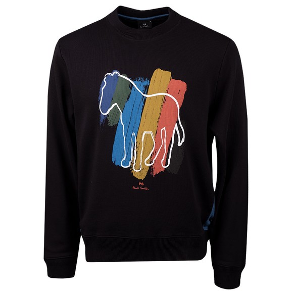 PS Paul Smith Mens Black Broad Stripe Zebra Sweatshirt #1