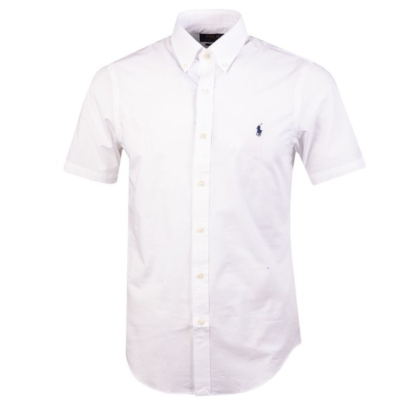 Polo Ralph Lauren Mens White Slim Fit Stretch Poplin Short Sleeve Shirt #1