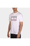 Tommy Hilfiger Mens White Outline Linear Flag T-Shirt