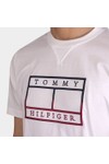 Tommy Hilfiger Mens White Outline Linear Flag T-Shirt