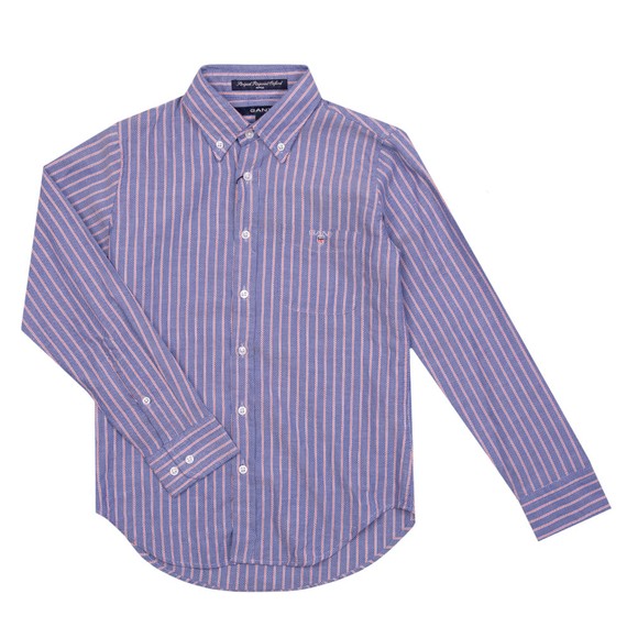 Gant Boys Blue Gant Striped Pinpoint Oxford Shirt main image