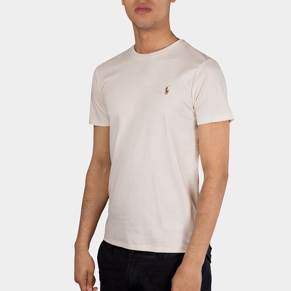 Polo Ralph Lauren Mens Off-White Custom Slim Fit Pima Cotton T Shirt #2