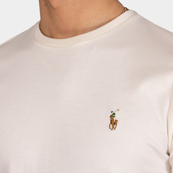 Polo Ralph Lauren Mens Off-White Custom Slim Fit Pima Cotton T Shirt #3