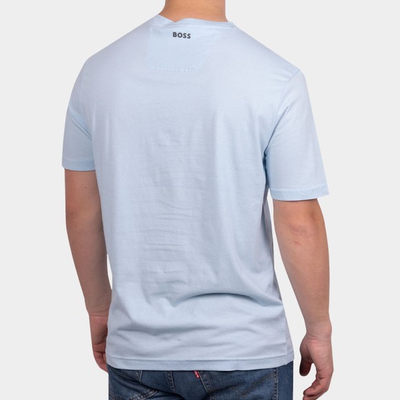 BOSS Mens Blue Athleisure Tee 1 Multi Colour Logo T Shirt #4