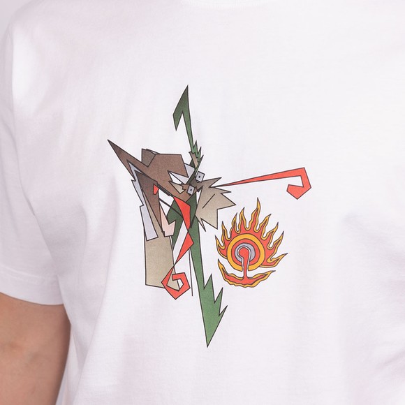 Maharishi Mens White Cubist Dragon Pearl Of Wisdom T-Shirt main image